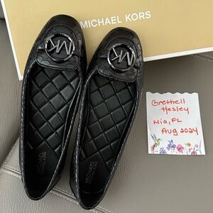 Michael by MK Lillie Leather Moccasin Snake Print Gunmetal Hardware NWT Size 6.5